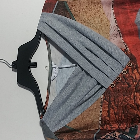 Women's top tunic blouse earthy colors size large ten ency - Picture 4 of 10